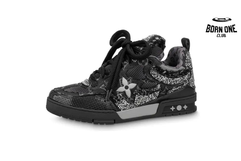 Skate Trainer Black Swarovski Monogram 1ABMHV