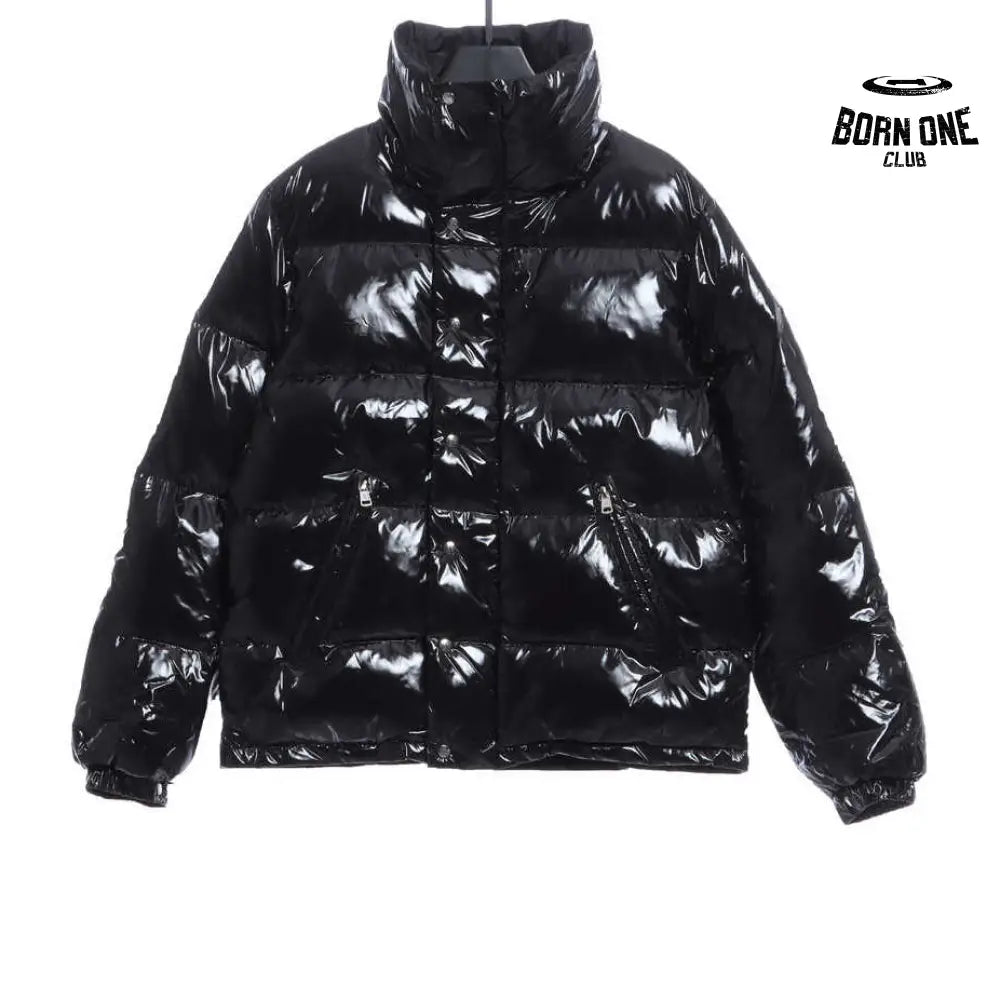 Lacquered Short Down Jacket Black