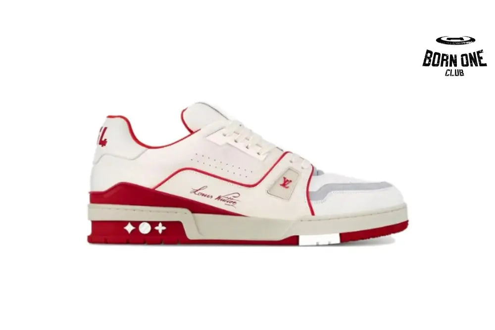 Trainer Leather White Red 1ABFBI