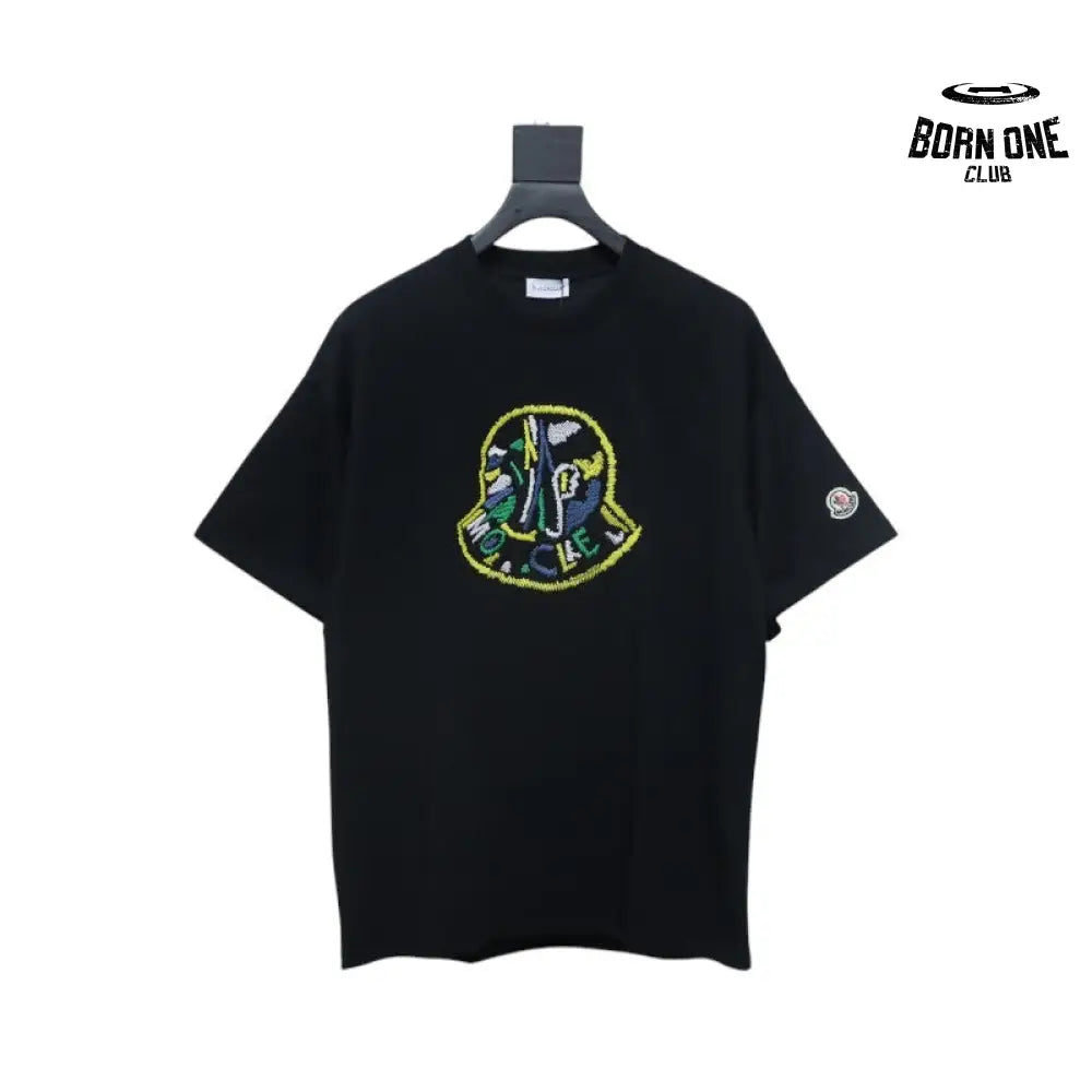 Embroidered Logo Cotton T-shirt Black