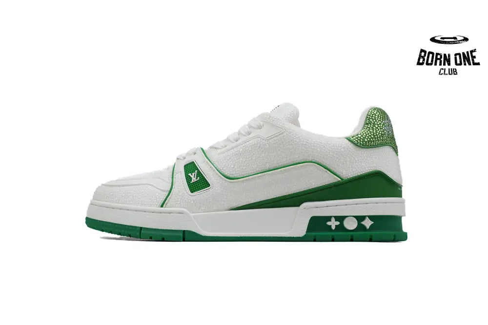 Trainer White Rhinestone Green Rhinestone Tail