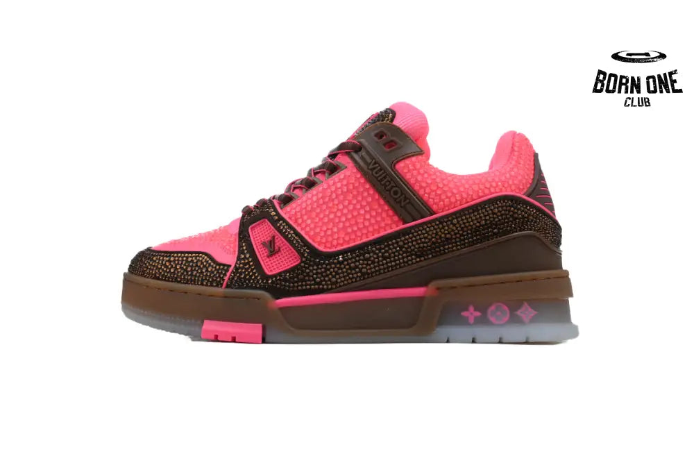 Trainer Pink Brown Rhinestone