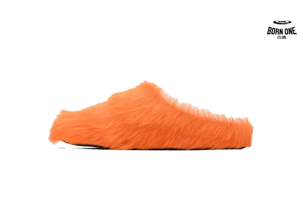 Marni Long-hair Calfskin Fussbett Sabot Orange