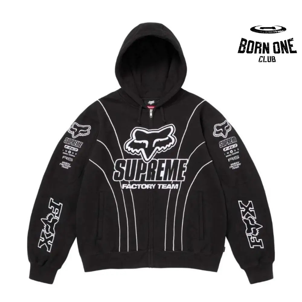 Jacket x Fox Racing Zip-Up Hooded Black