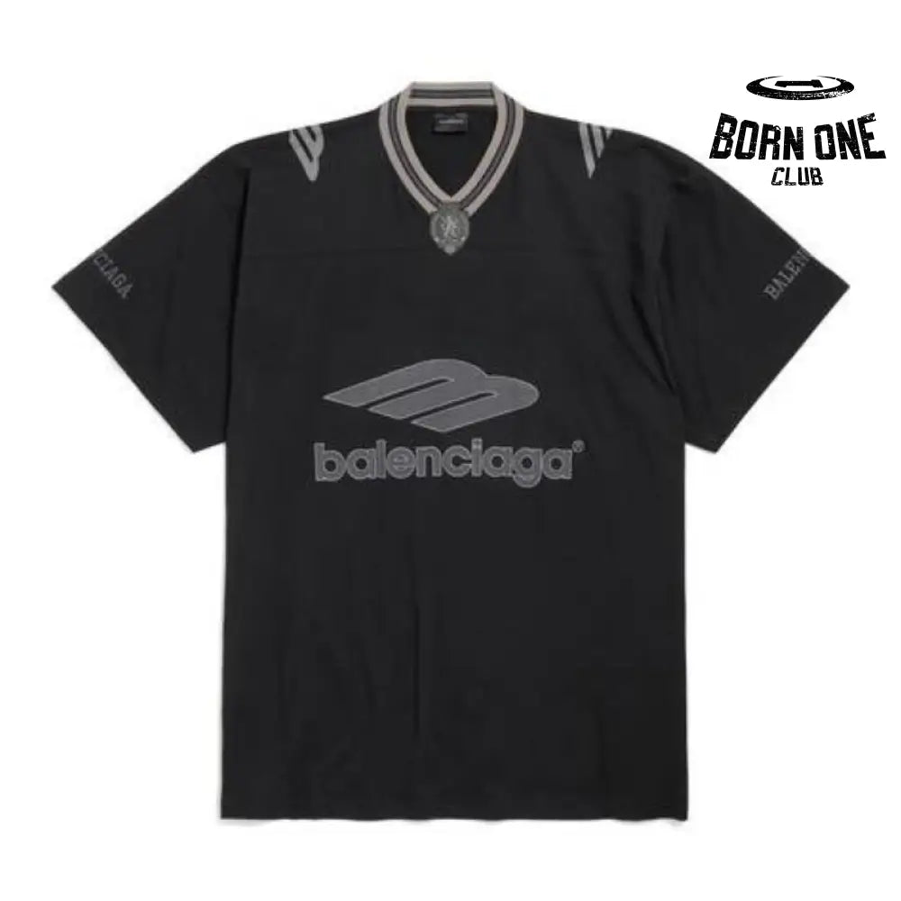 T-Shirt Football V-neck Oversized Black