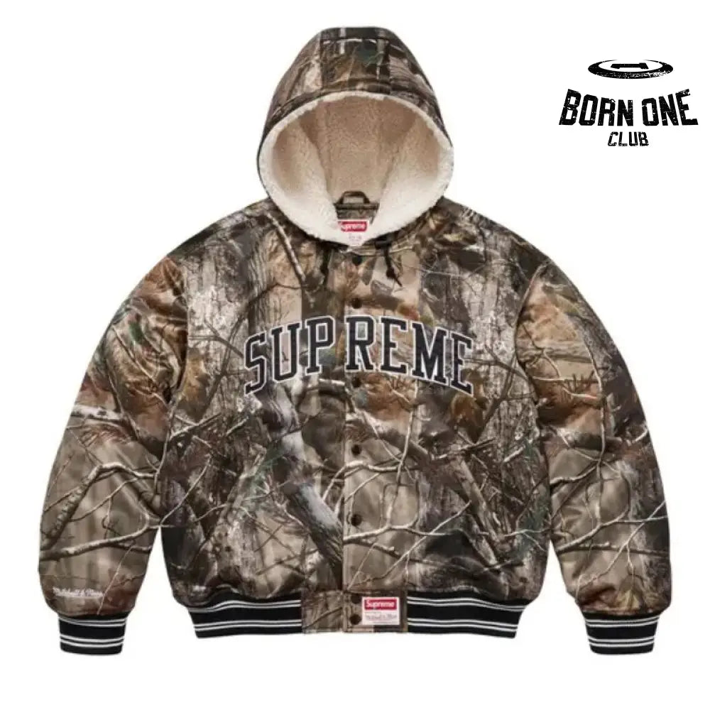 Jacket  x Mitchell & Ness Varsity Satin AP Camo