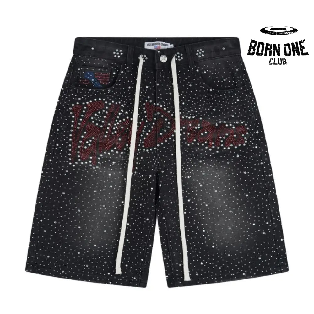 Iced Out Black Shorts