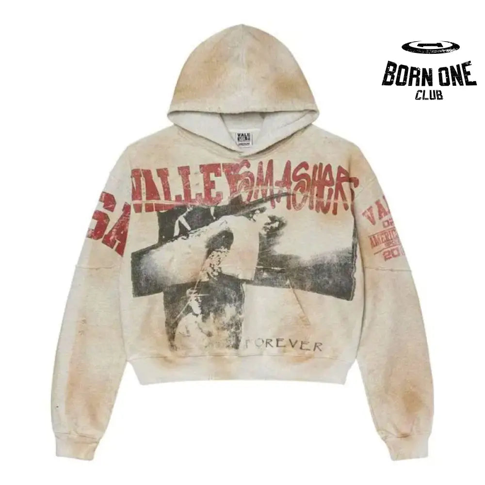 Hoodie Smasher Pullover White Red