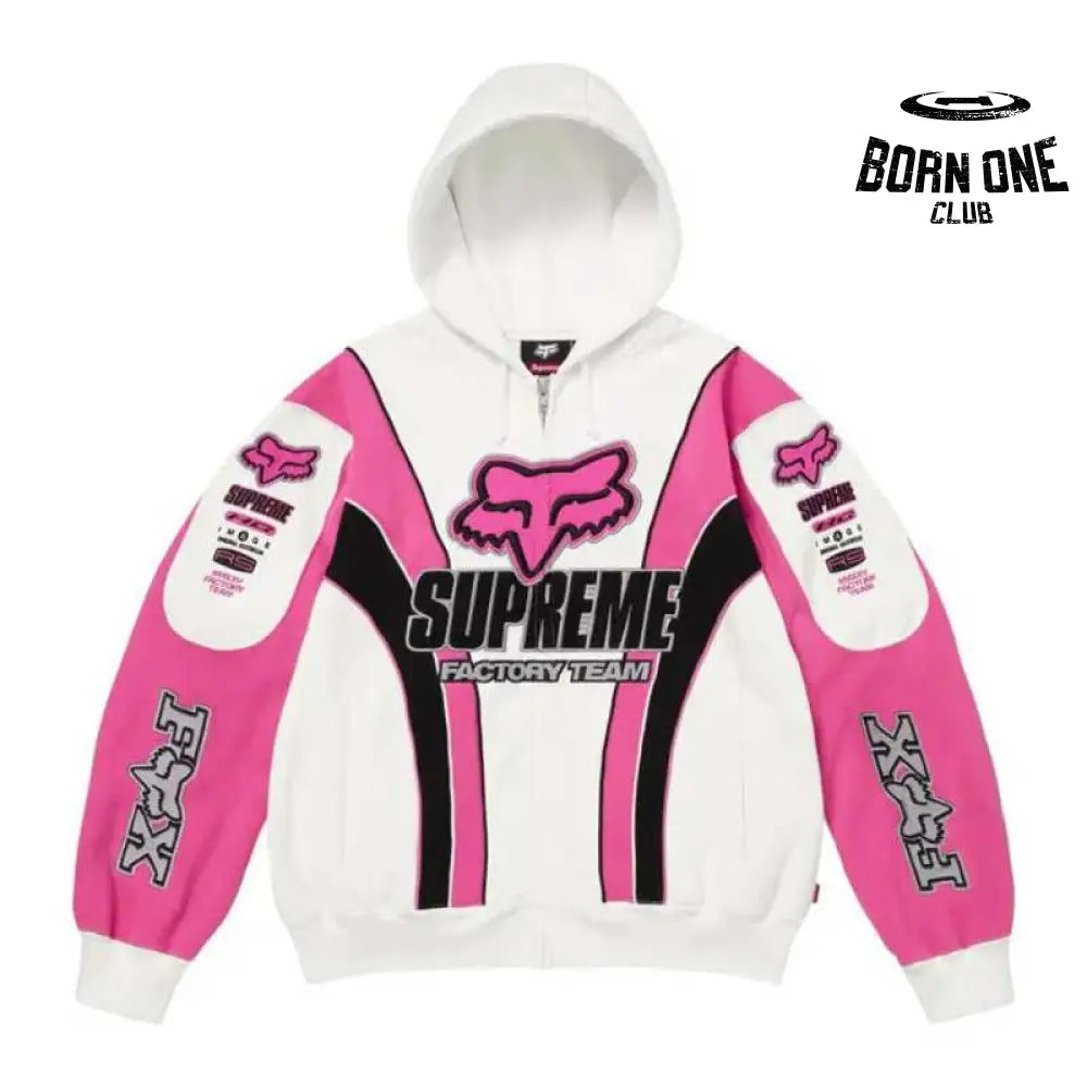 Jacket x Fox Racing Zip-Up Hooded Pink