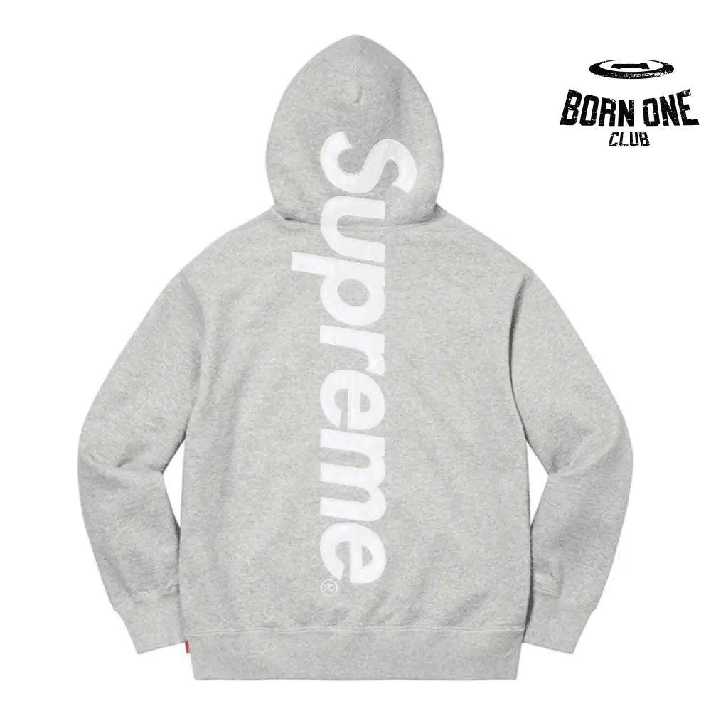 Hoodie Satin Appliqué Grey