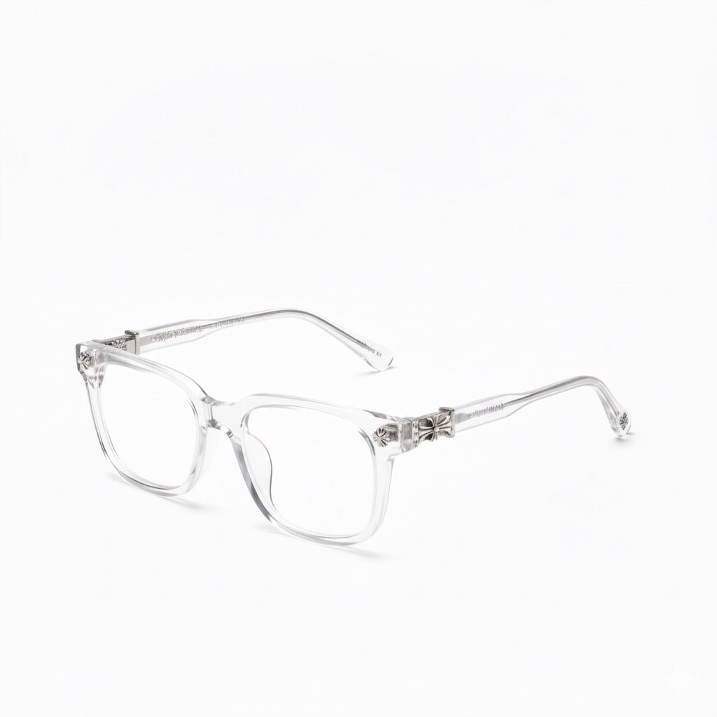 Transparent White Glasses Óculos