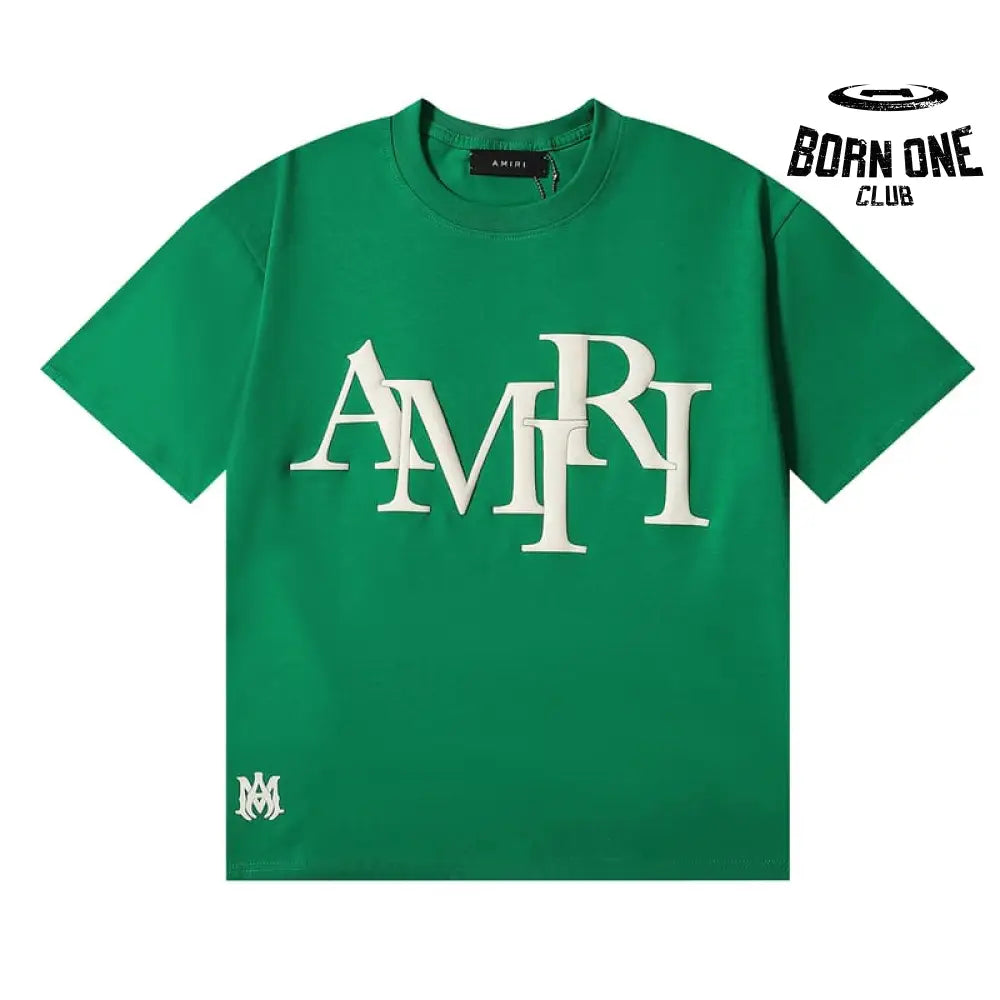 T-Shirt Staggered Logo Green