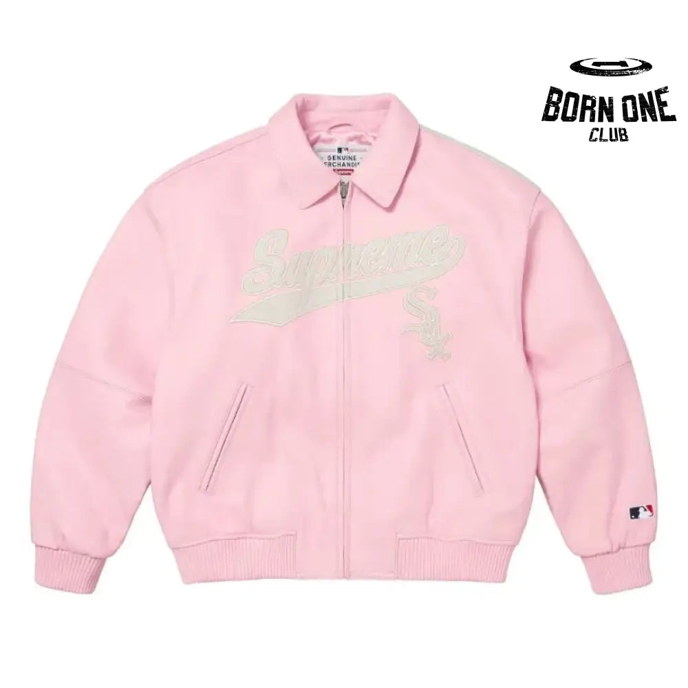 Jacket x Chicago White Sox Leather Varsity Pink
