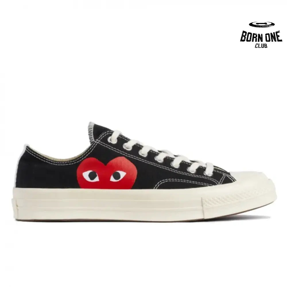 Black Converse Low Top with Big Heart