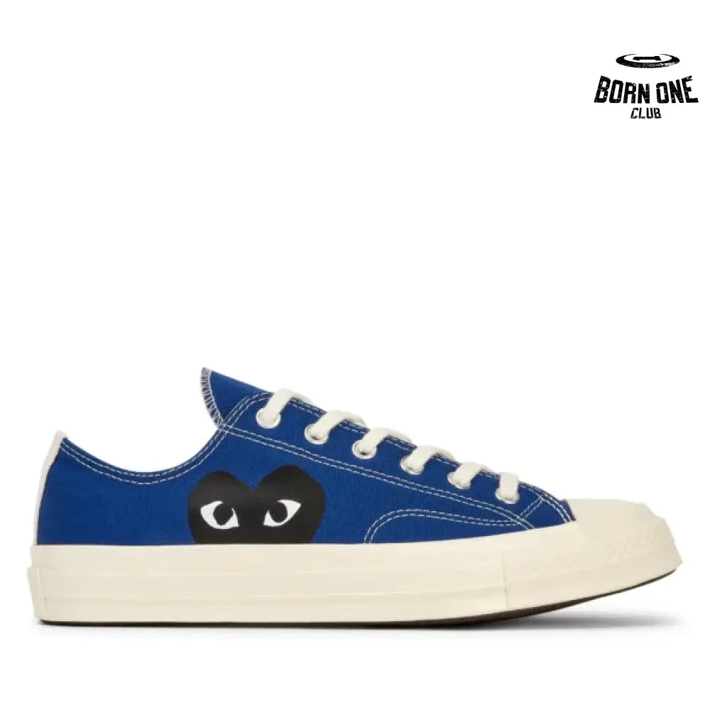 Converse Blue Low Top with Black Heart