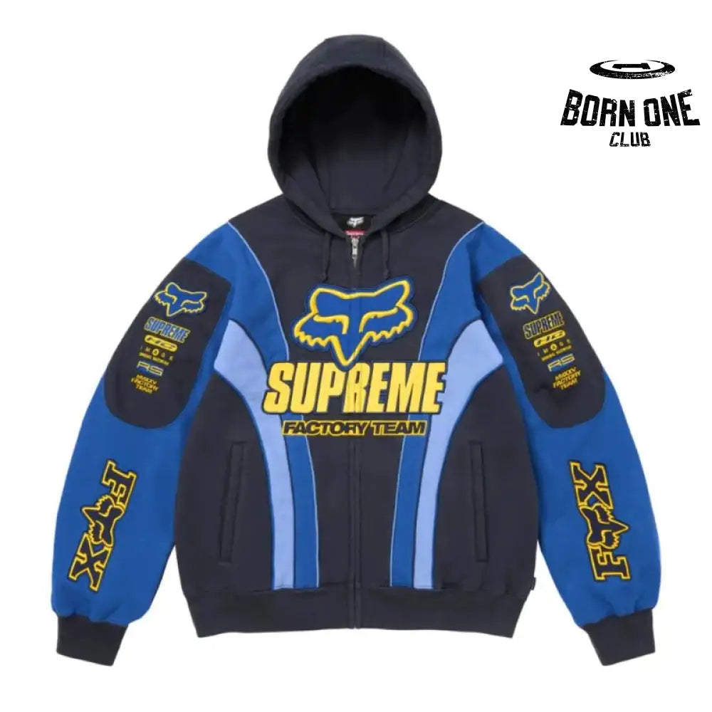Jacket x Fox Racing Zip-Up Hooded Blue
