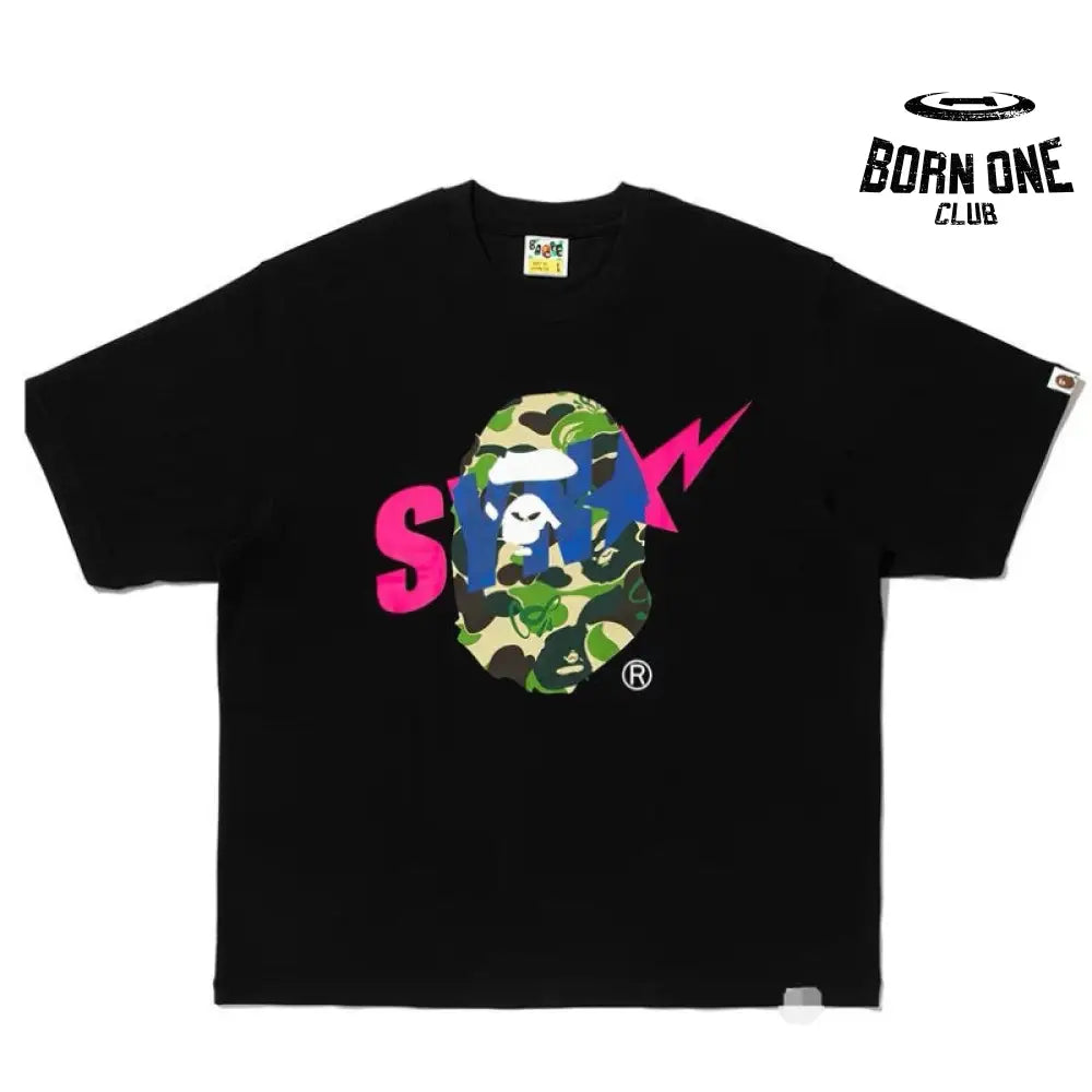 T-Shirt BAPE x World Monkey Black