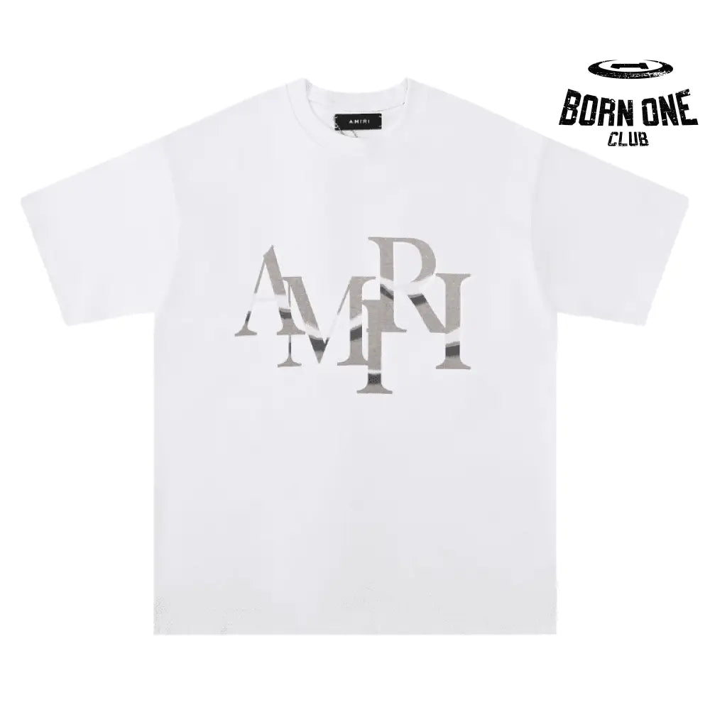 T-Shirt Staggered Chrome White