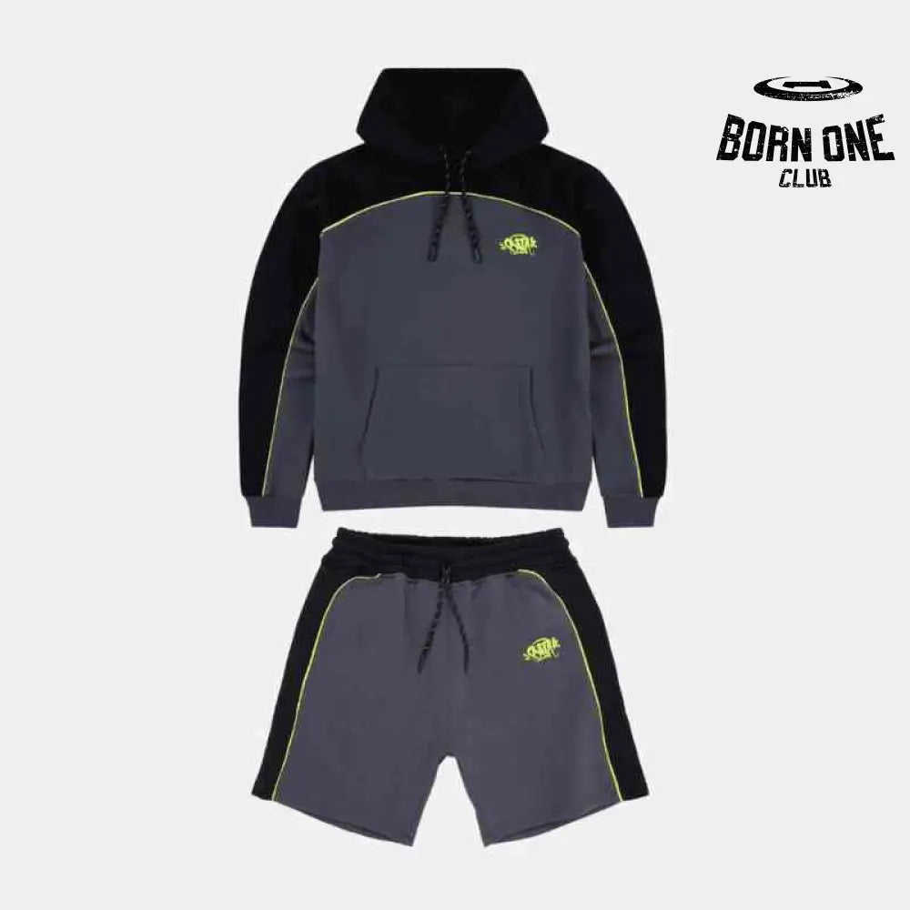 Set Synaworld Pipe Hoodie & Shorts Grey