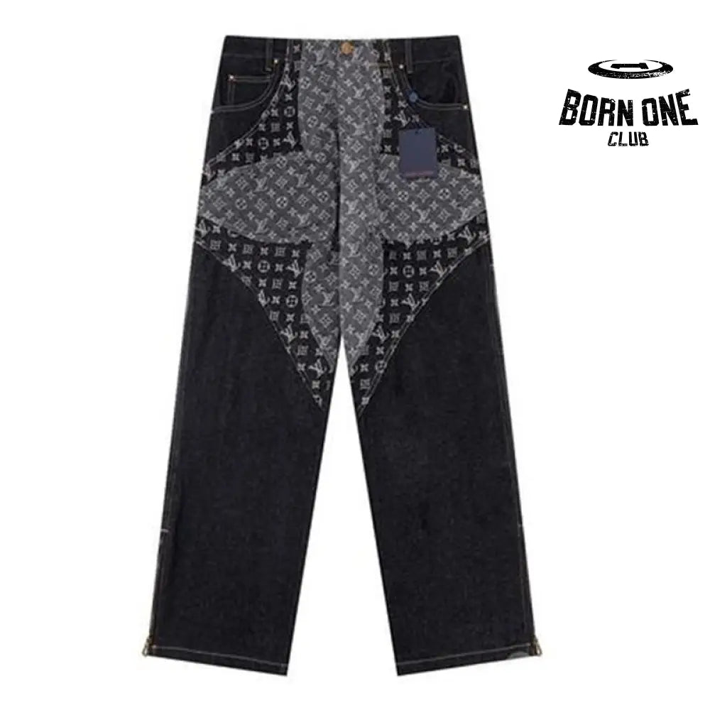 Pants Monogram Flower Denim