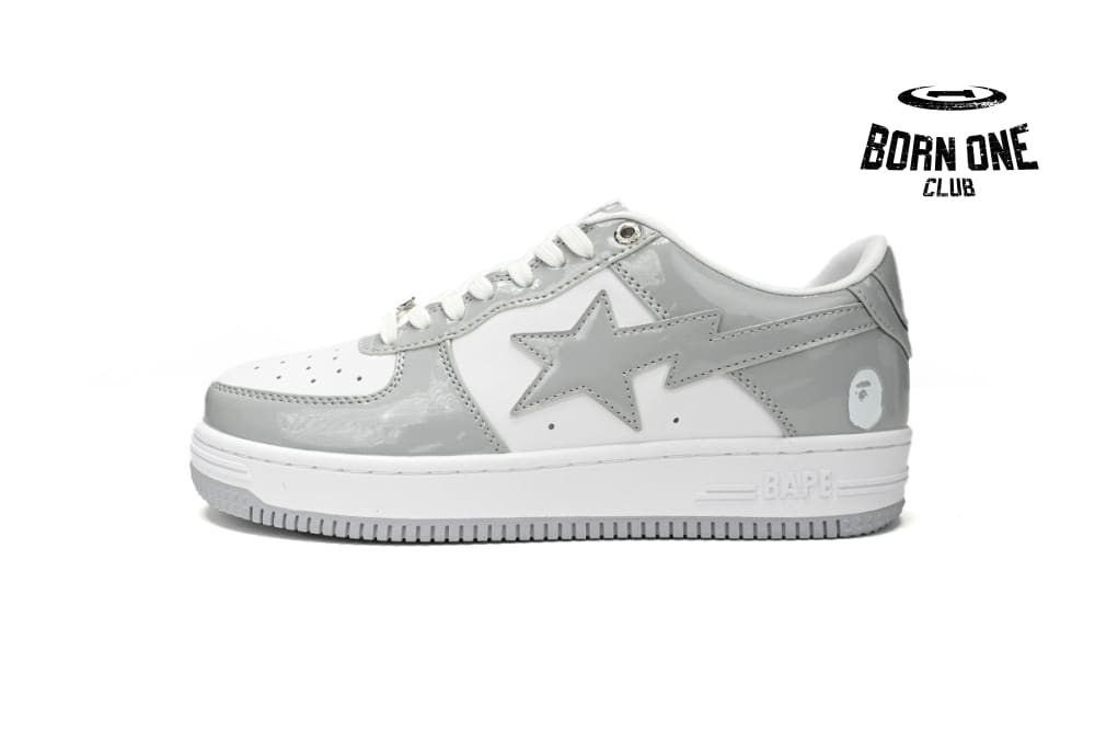 Sta Patent Leather White Grey