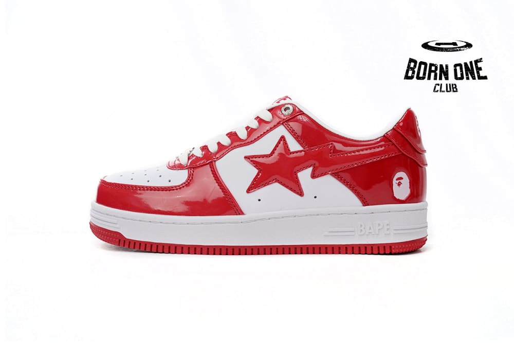 Sta Patent Leather White Red