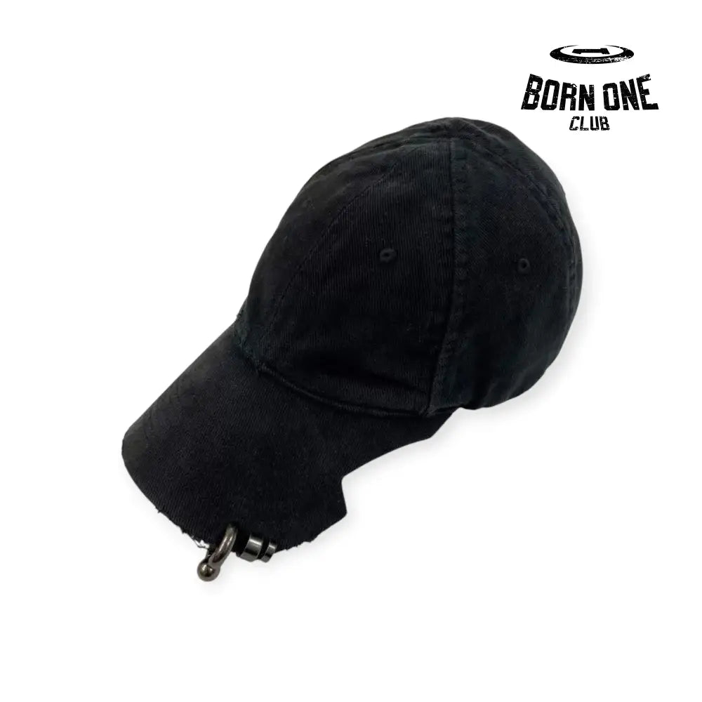 Connotation Heavy Piercing Cap in Black Faded Cap
