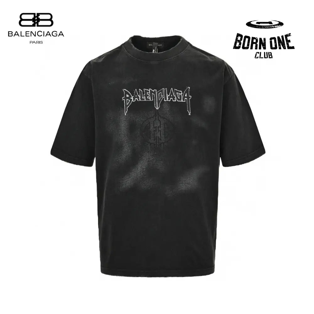 Distressed Logo Black T-Shirt