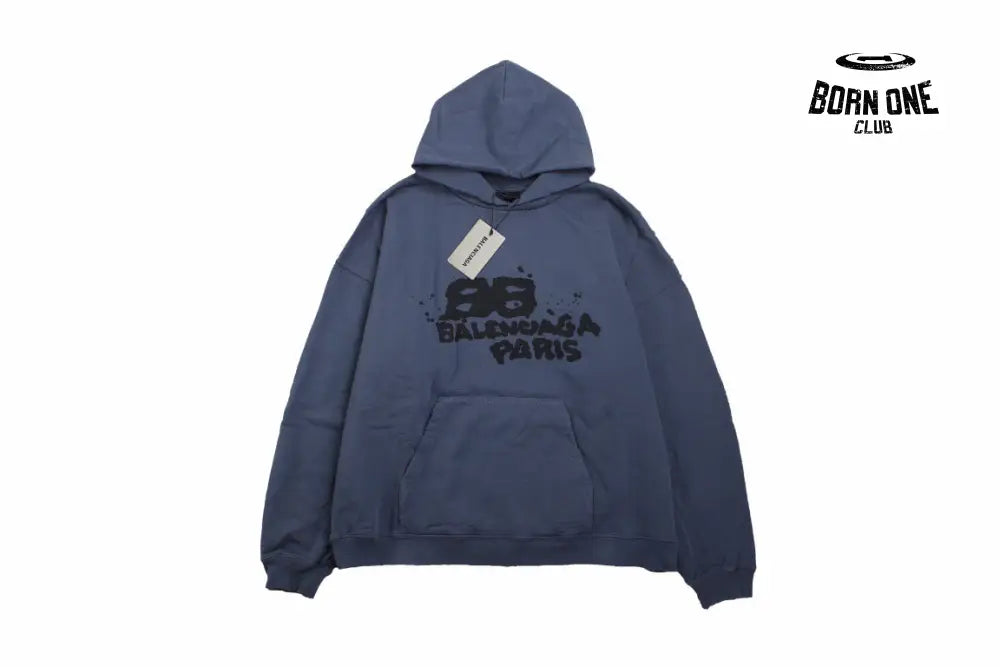 Paris Graffiti Hoodie - Blue Hoodie