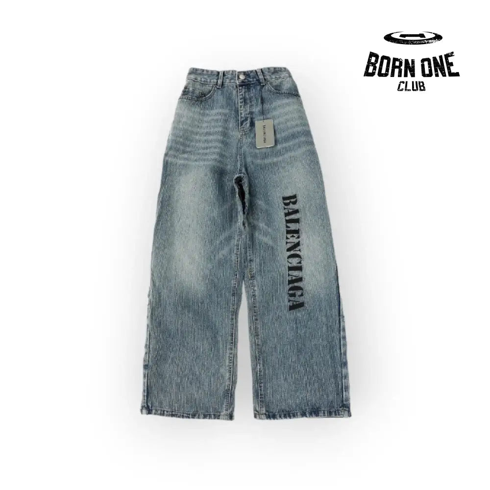 Stencil Type Hybrid Baggy Blue Jeans