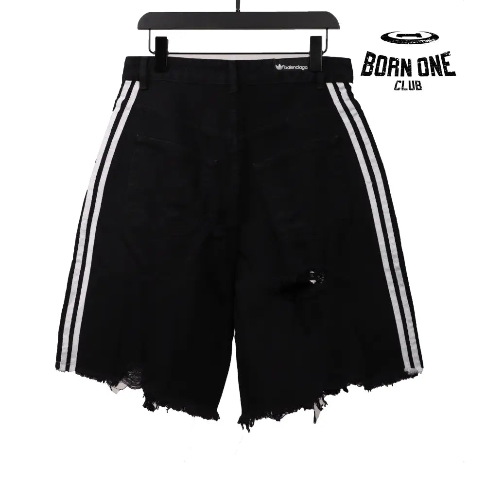 washed and ripped denim shorts