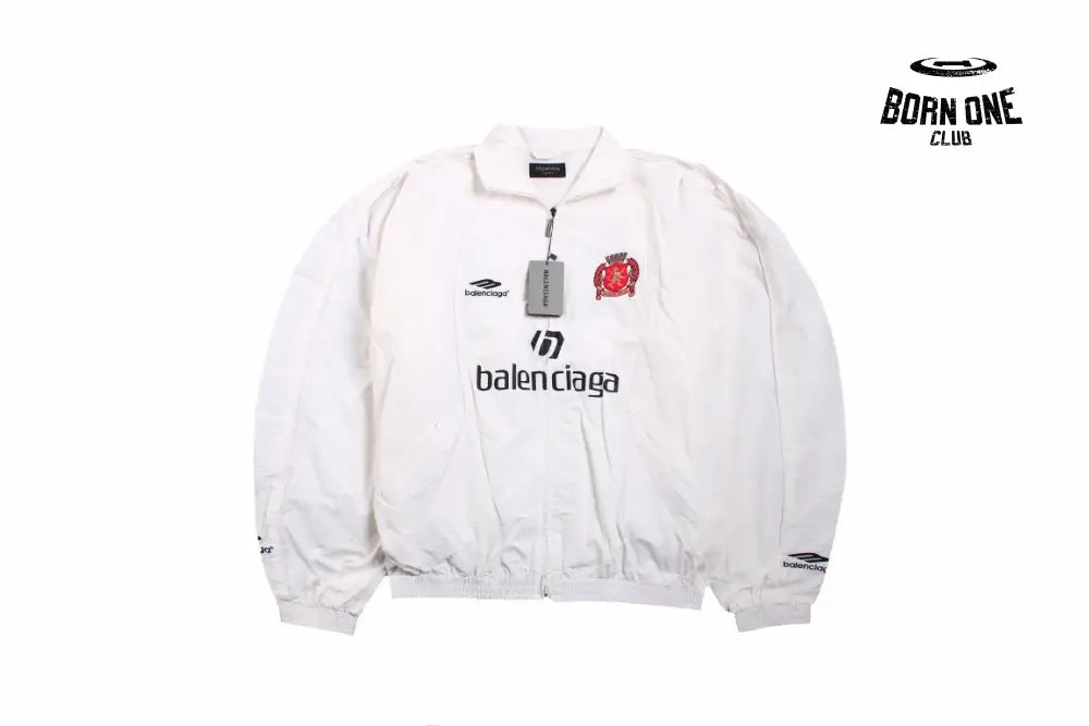 White Zip-Up Track Jacket