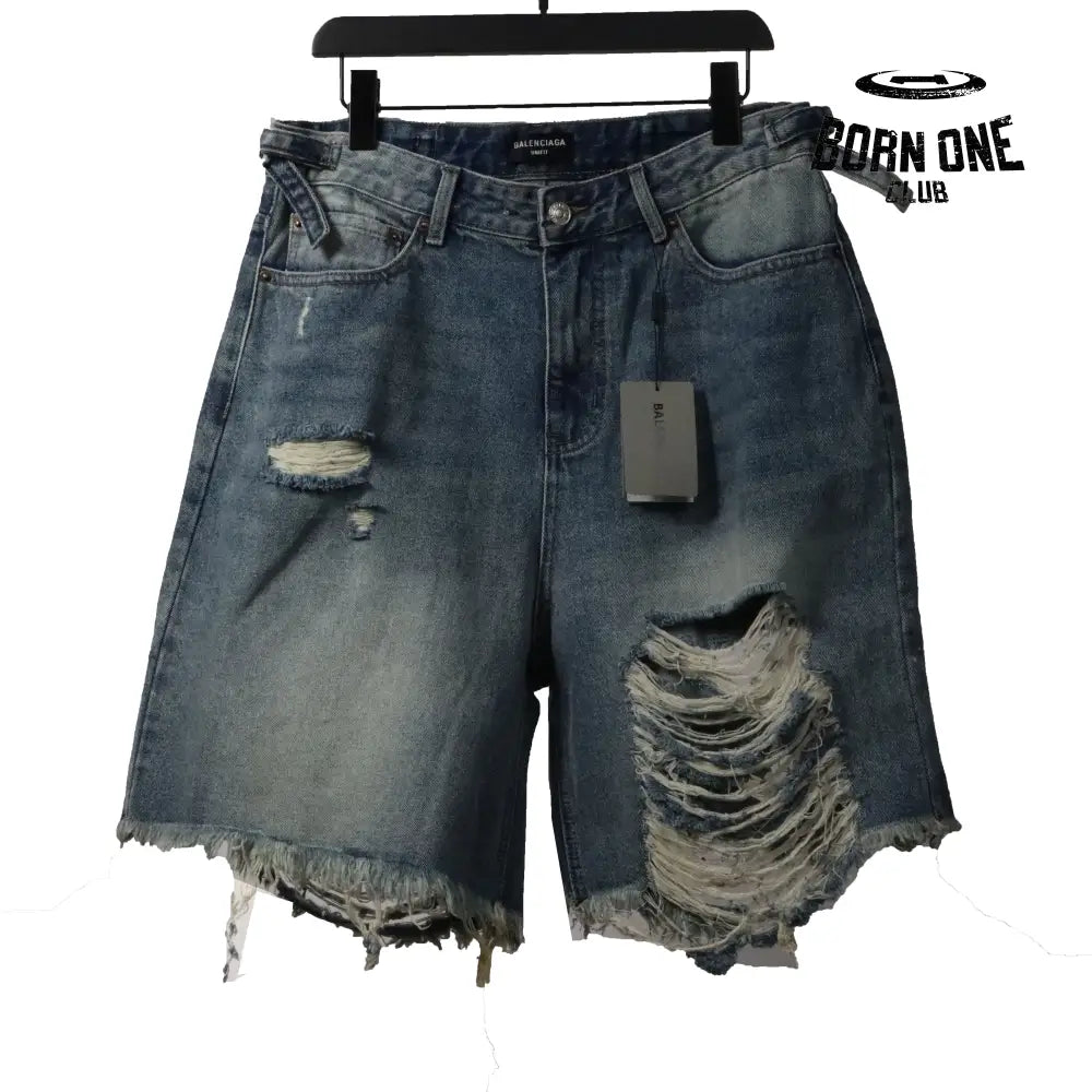 heavy work distressed denim Shorts Jeans