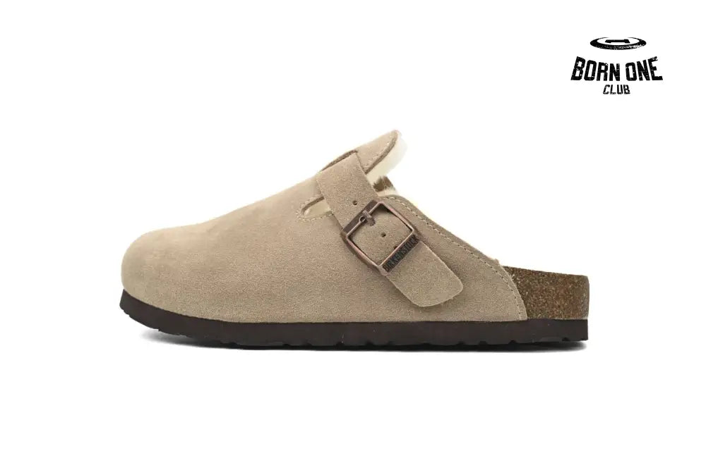 Boston Shearling Coin Suede Stone