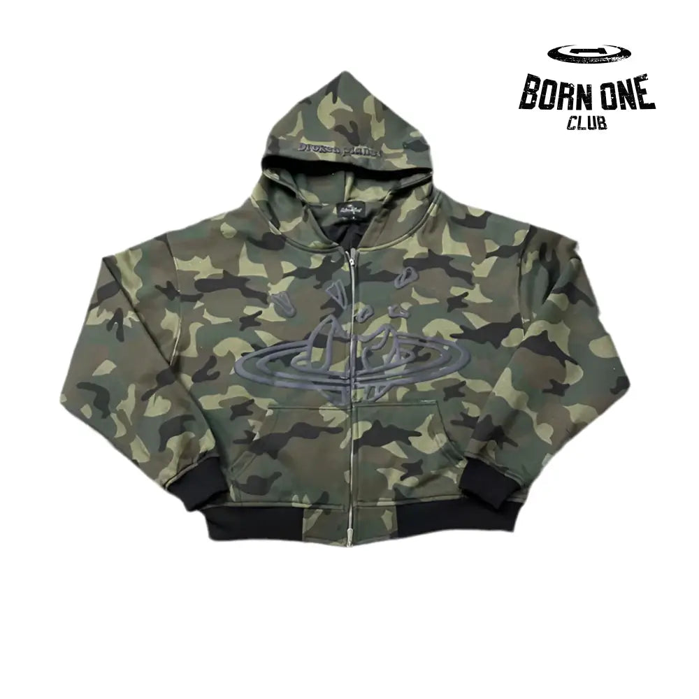 Camo Zip-Up Hoodie
