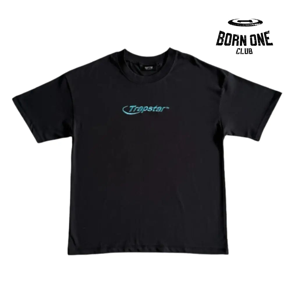 T-Shirt Hyperdrive Embroidered Black and Turquoise