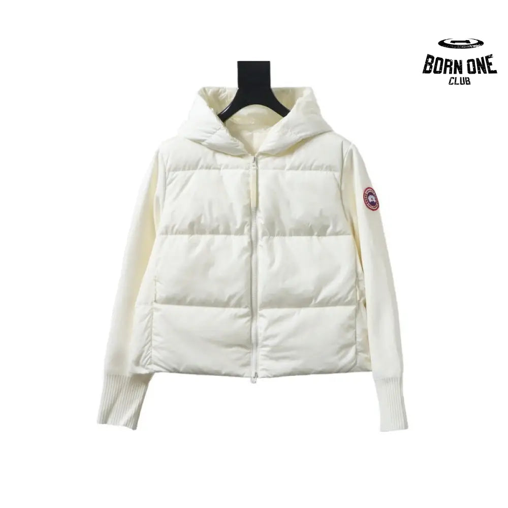 HyBridge Wide Quilt Knit Hoody White