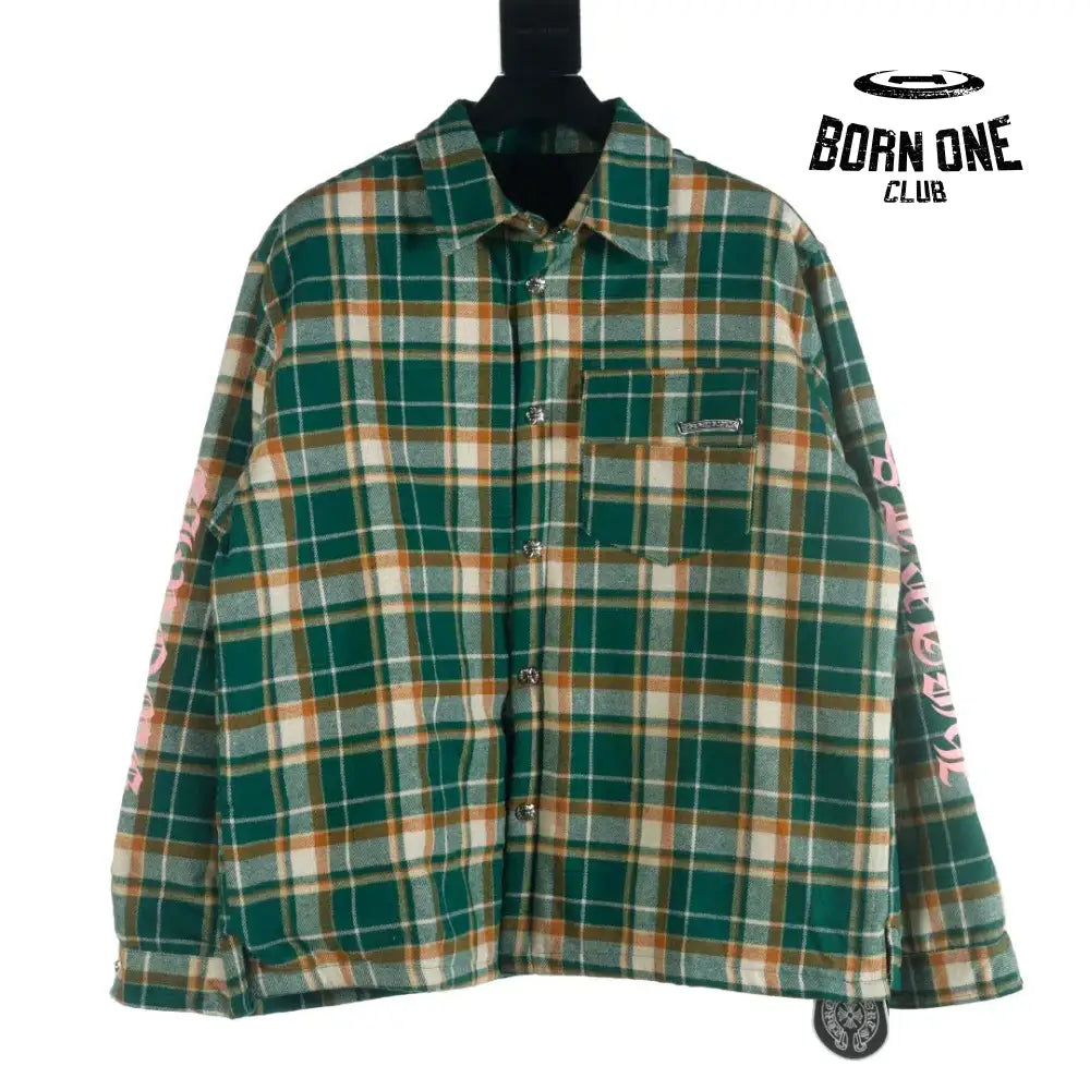 Check Cotton Long Sleeve Shirt Green
