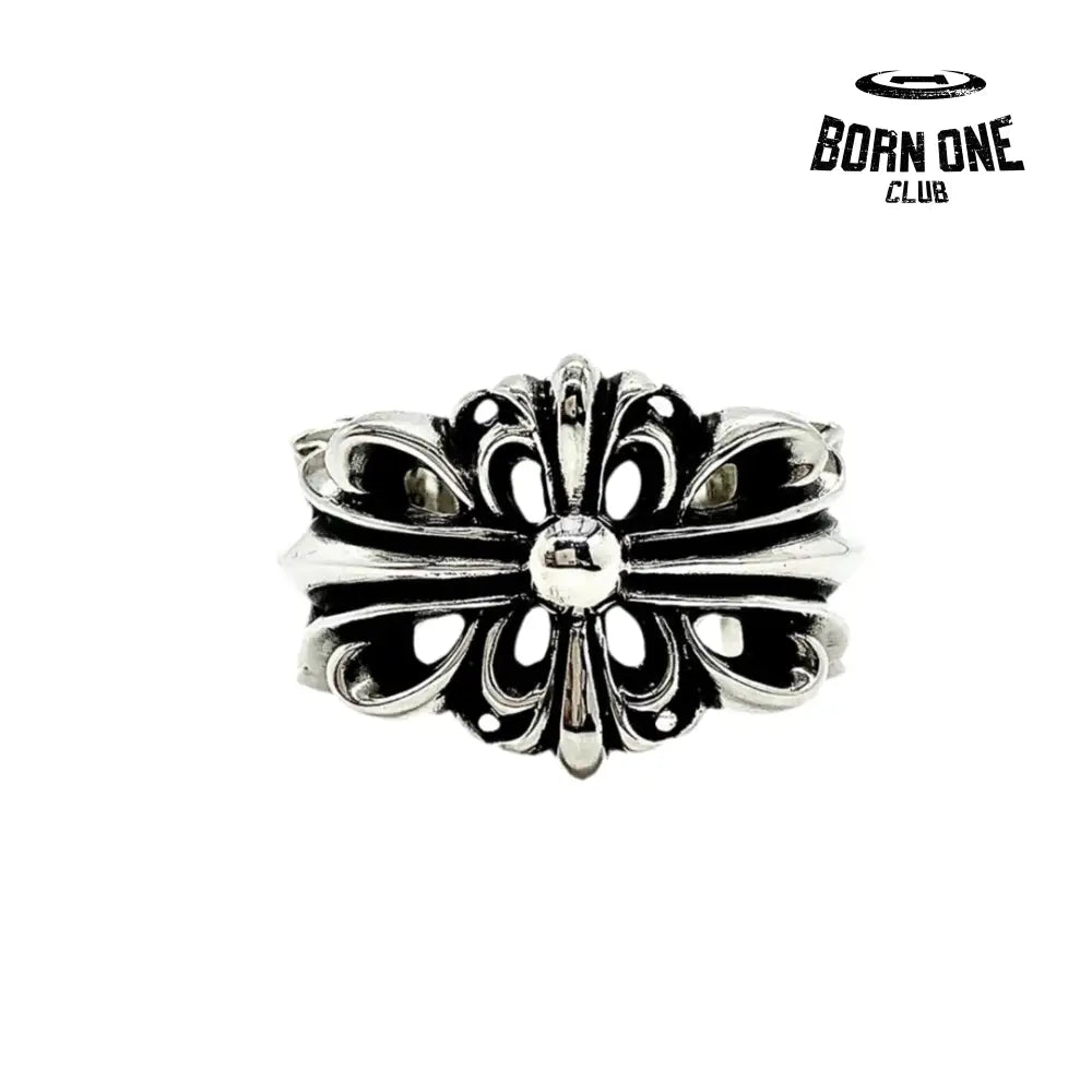 Double Floral Ring 925 Sterling Silver