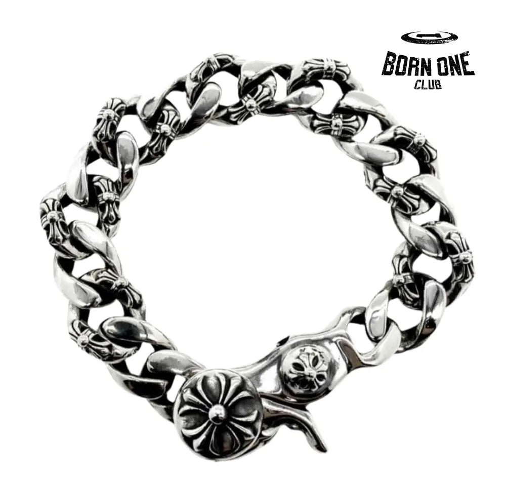 Link Clip Thick Bracelet Sterling Silver
