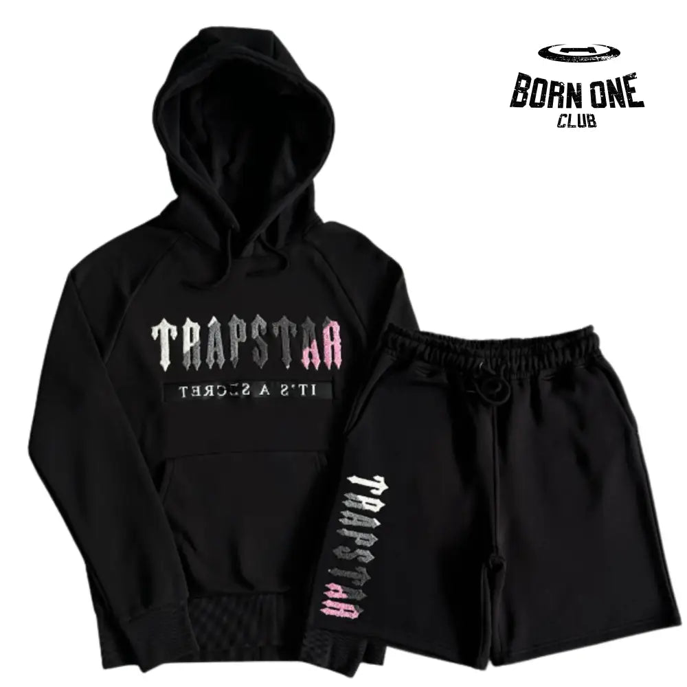 Set  Decdoded Hooded Short Set Black & Pink