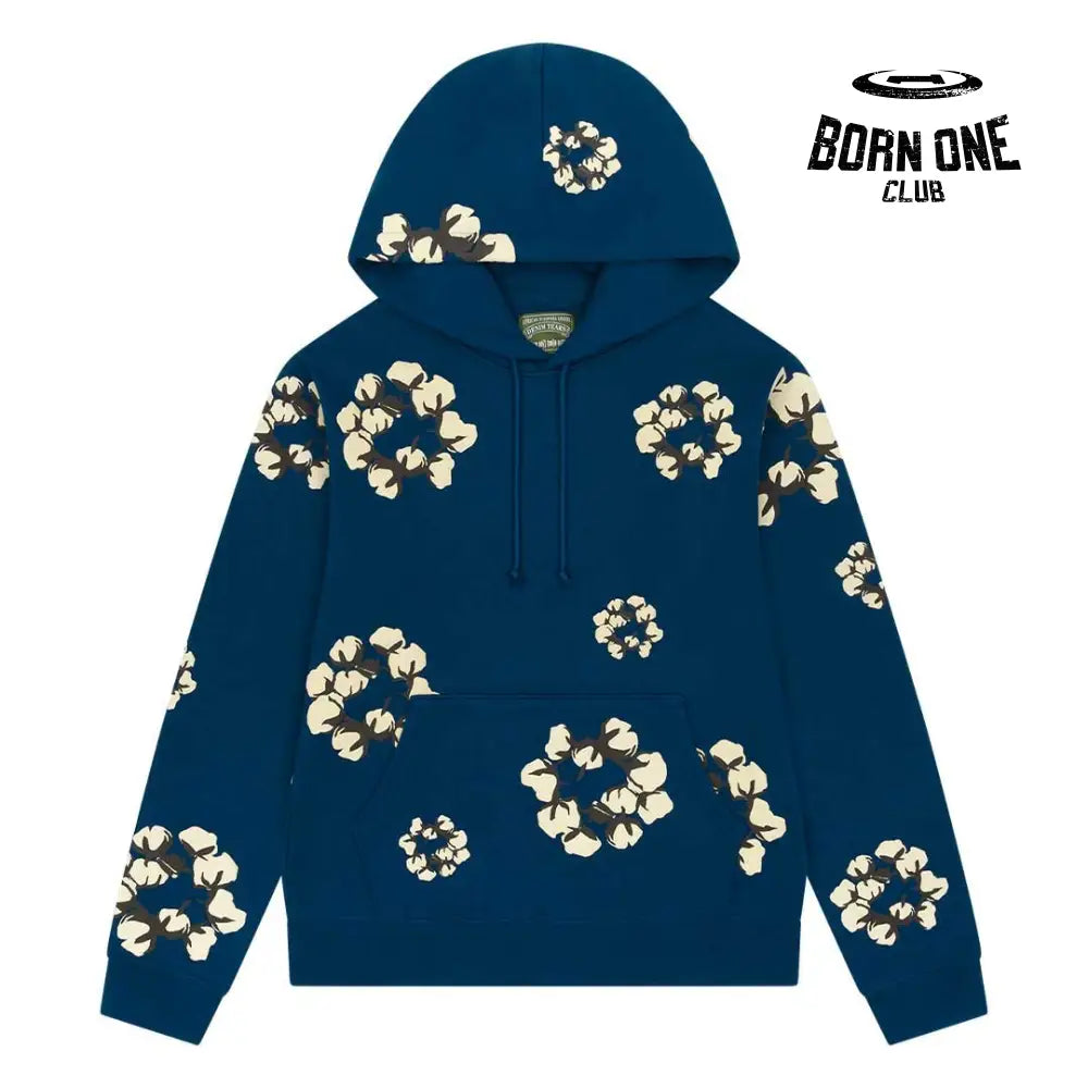 Cactus Tears Wreath Hoodie Blue Hoodie