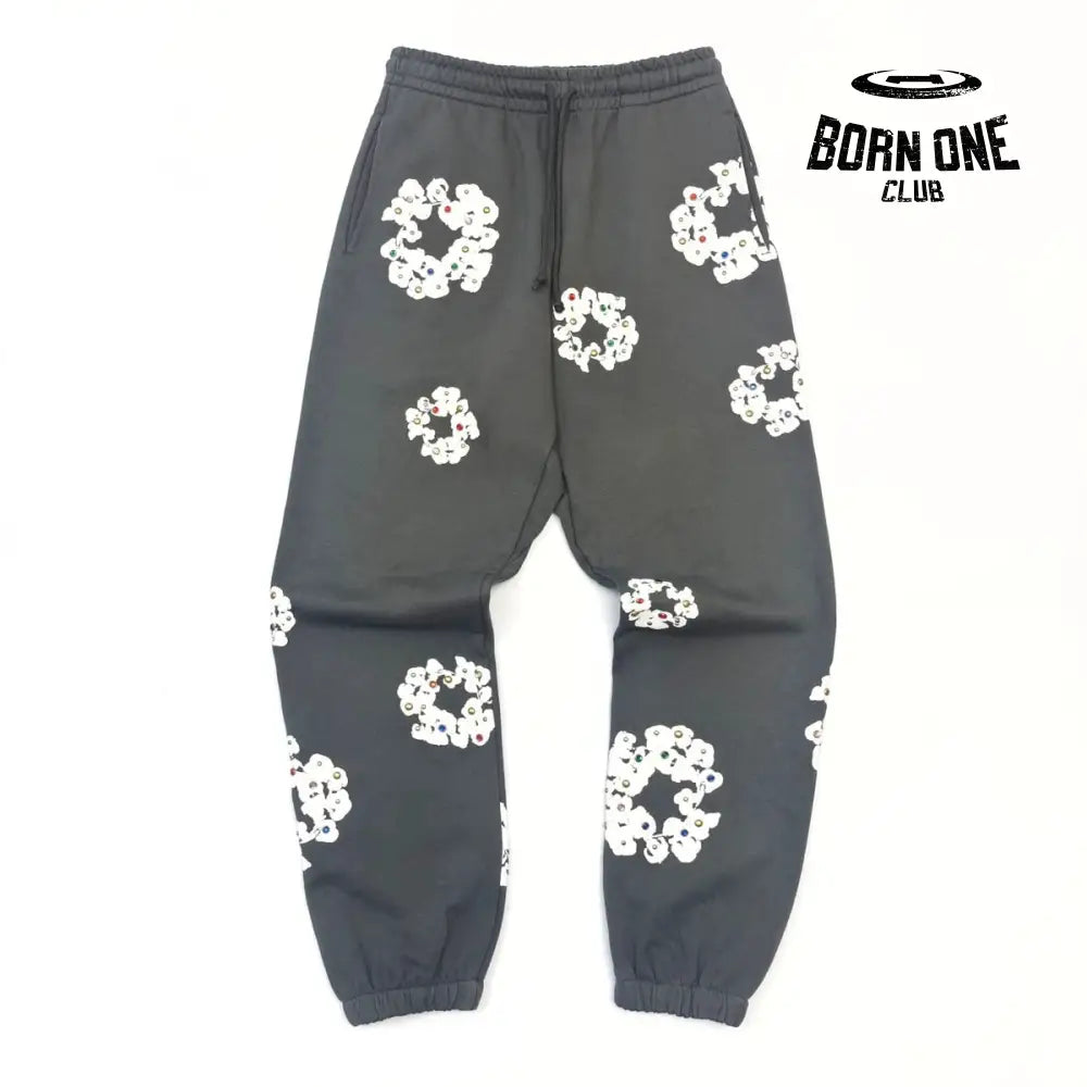 Rhinestone Grey Sweatpants