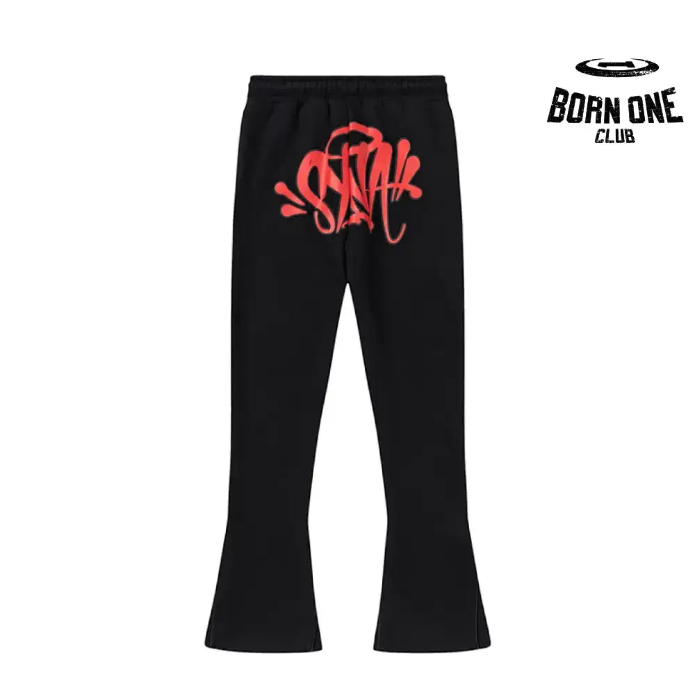 World Sweatpants Black Red