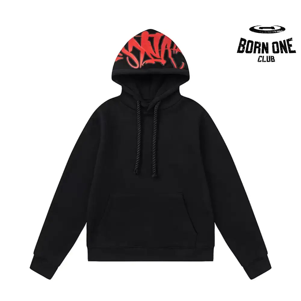 World Hoodie Black Red