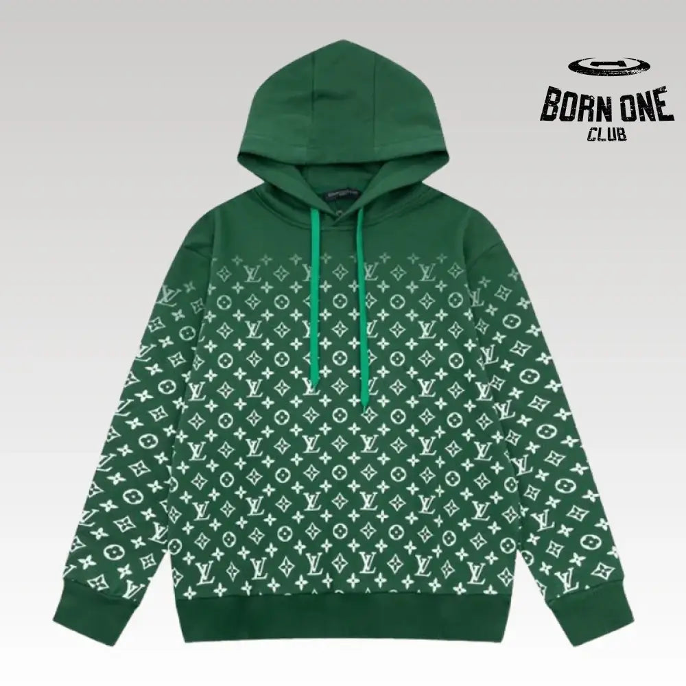 Hoodie Green Monogram Gradient