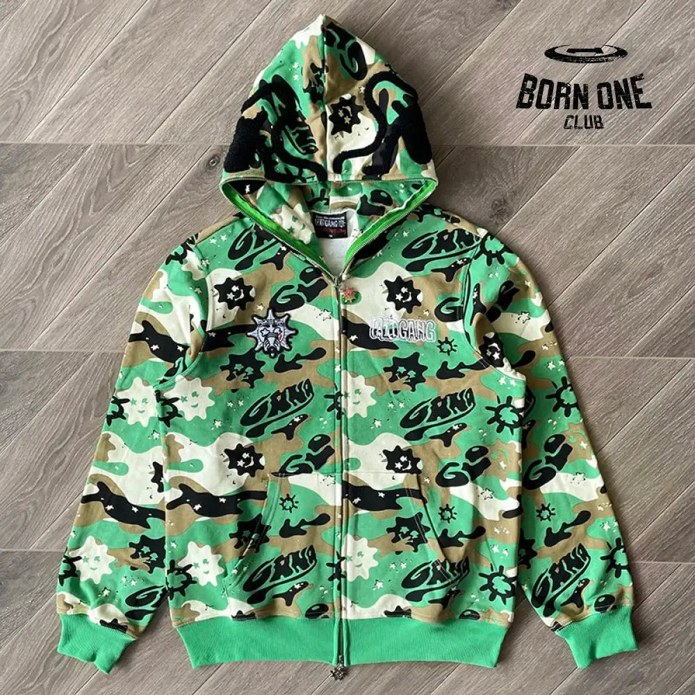Hoodie Hoodie Full-Zip Green