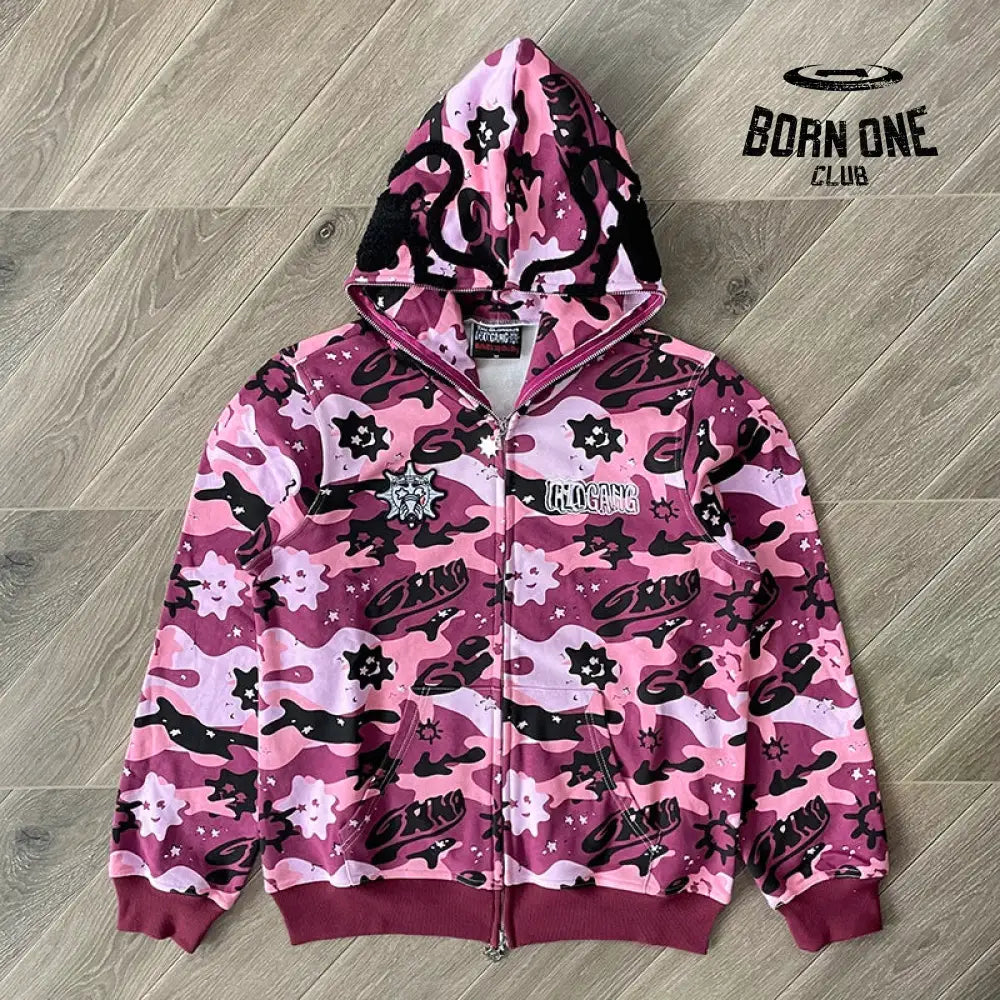 Hoodie Hoodie FullZip Pink Camo