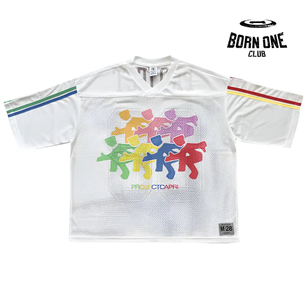 Jersey Capri White multicolor