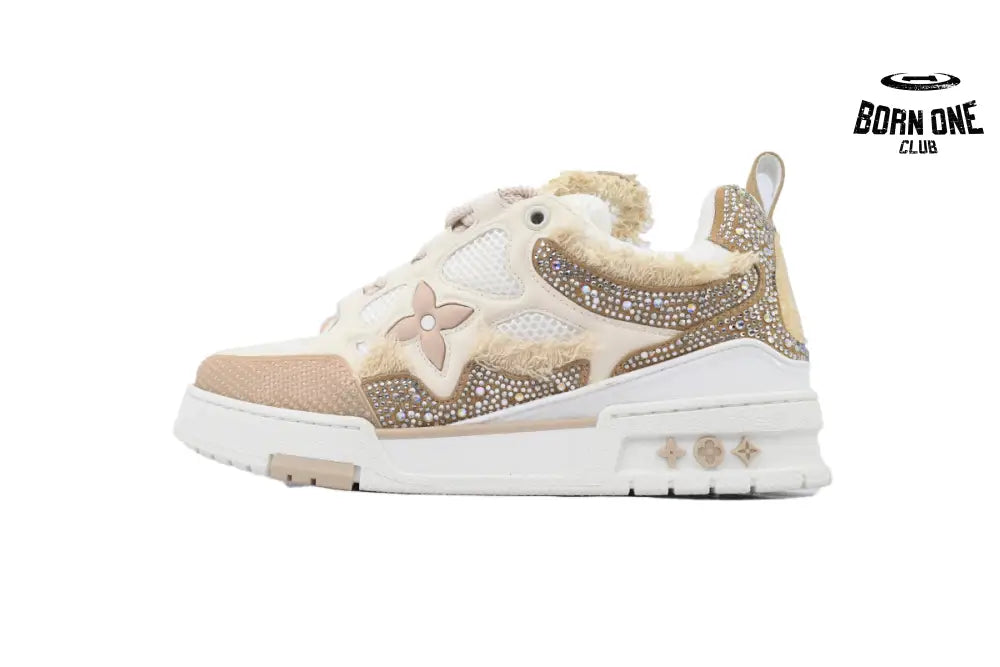 Skate Sneaker Horse Hair Apricot Diamond